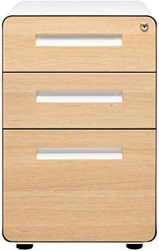 White/Orange 3 Drawer Metal File Cabinet X654714