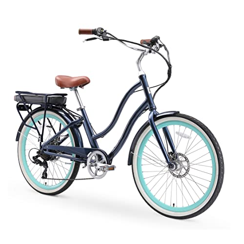 EVRYjourney Women's Electric Bike, Step-Through Touring Hybrid eBike, 250/500 Watt Motor, 26" Bicycle D768