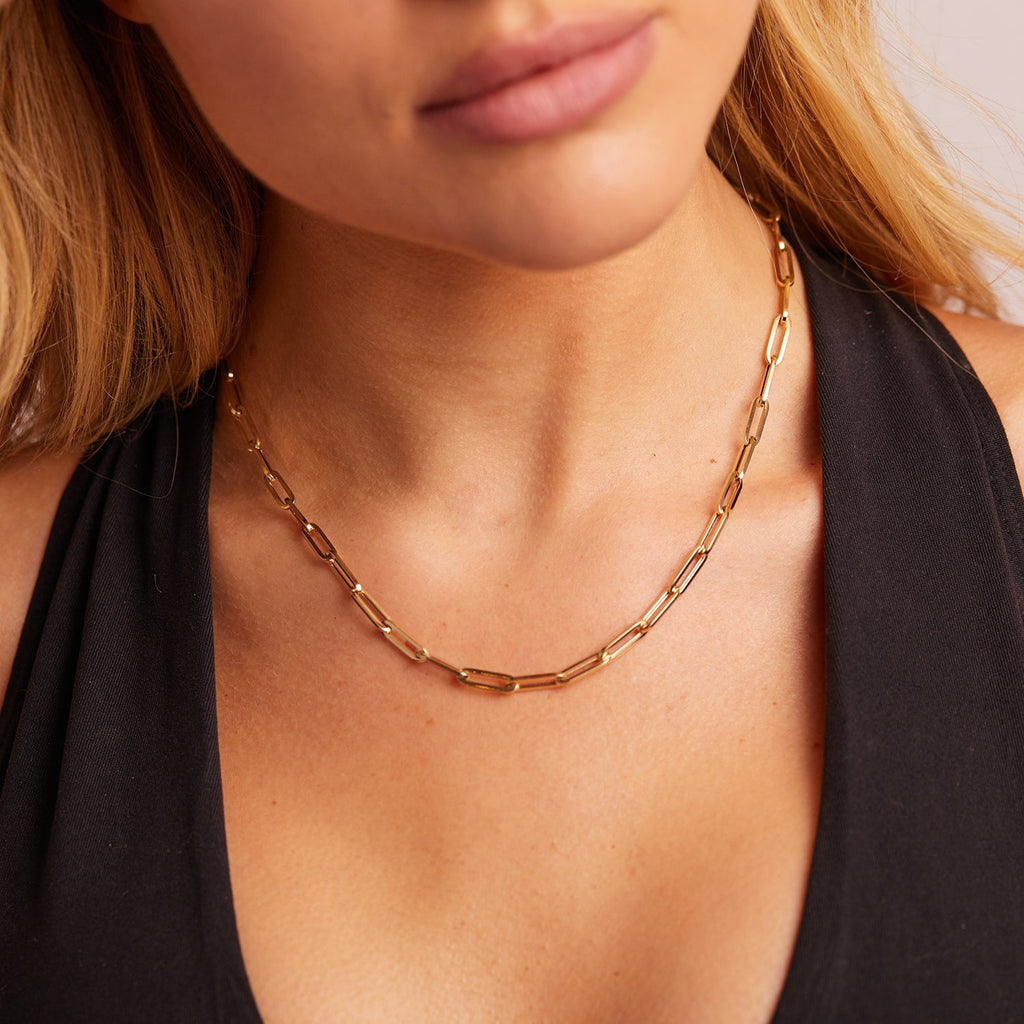 Large Paperclip Chain Necklace U303