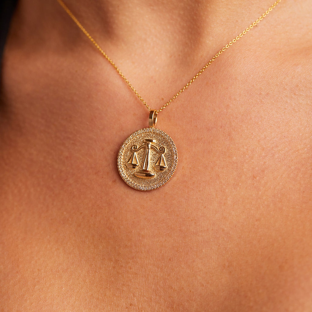 Zodiac Coin Medallion Charm V915