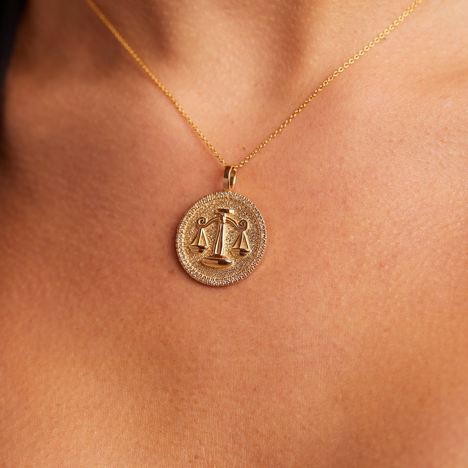 Zodiac Coin Medallion Charm V915