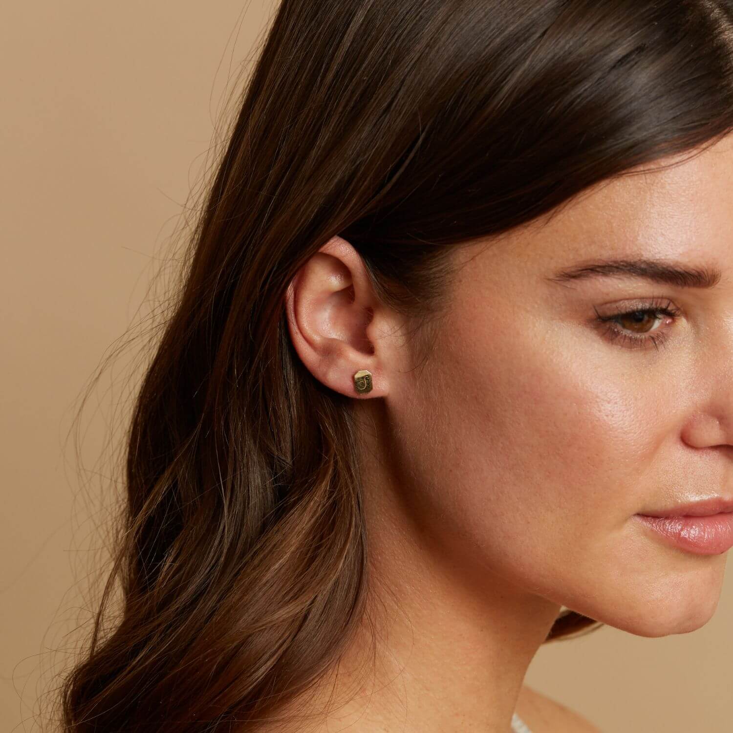 Engravable Initial Tag Earrings S583230
