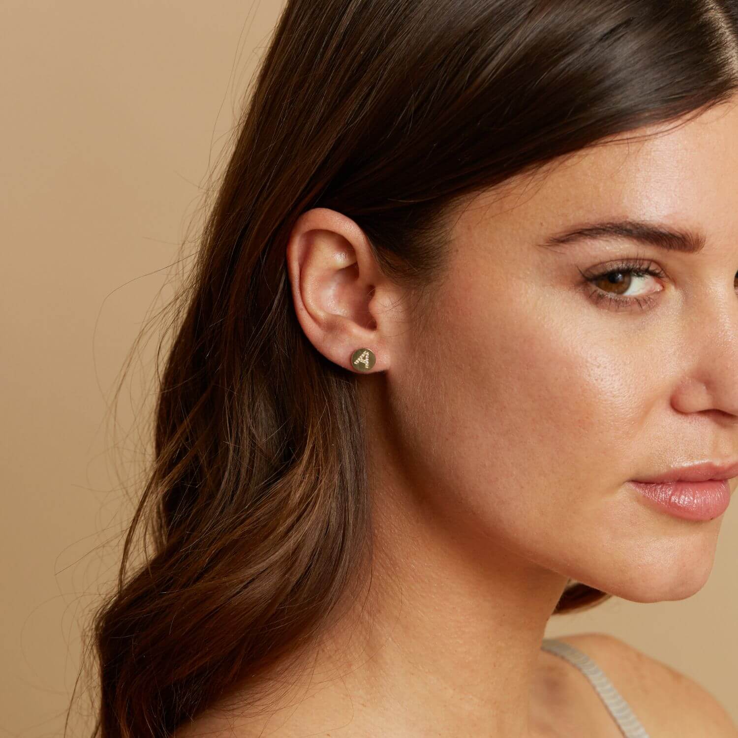 Diamond Initial Coin Earrings I395032