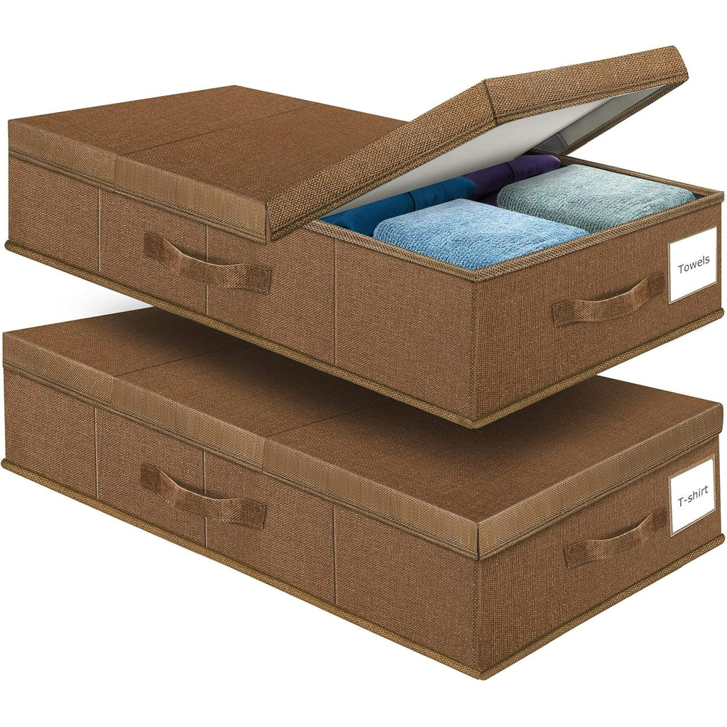 Cyan Blue Underbed Storage Containers with Lids (2pcs) Large Foldable C169944