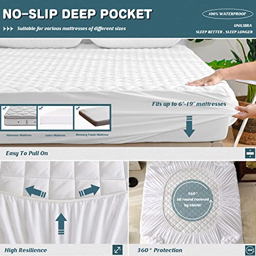 Queen Size Waterproof Mattress Protector, White R62536