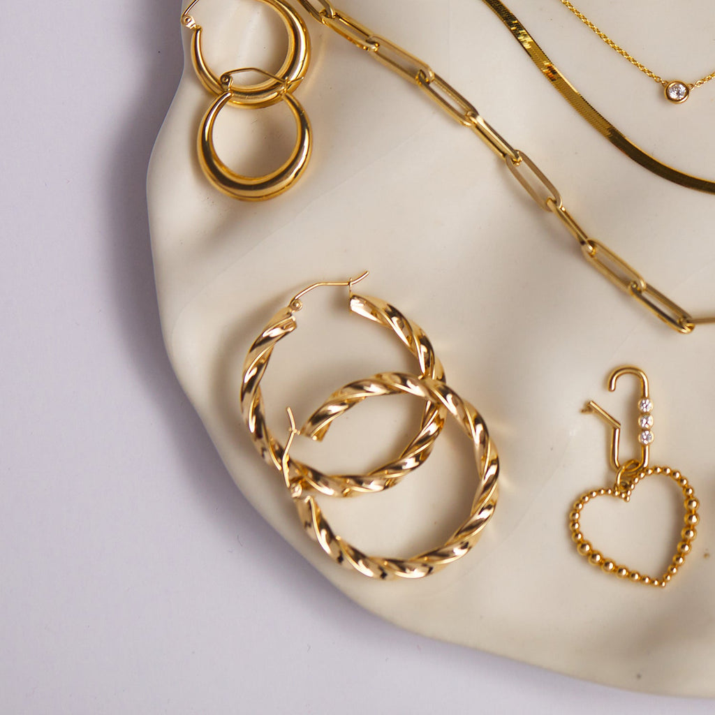 Large Twist Hoop Earrings B4352