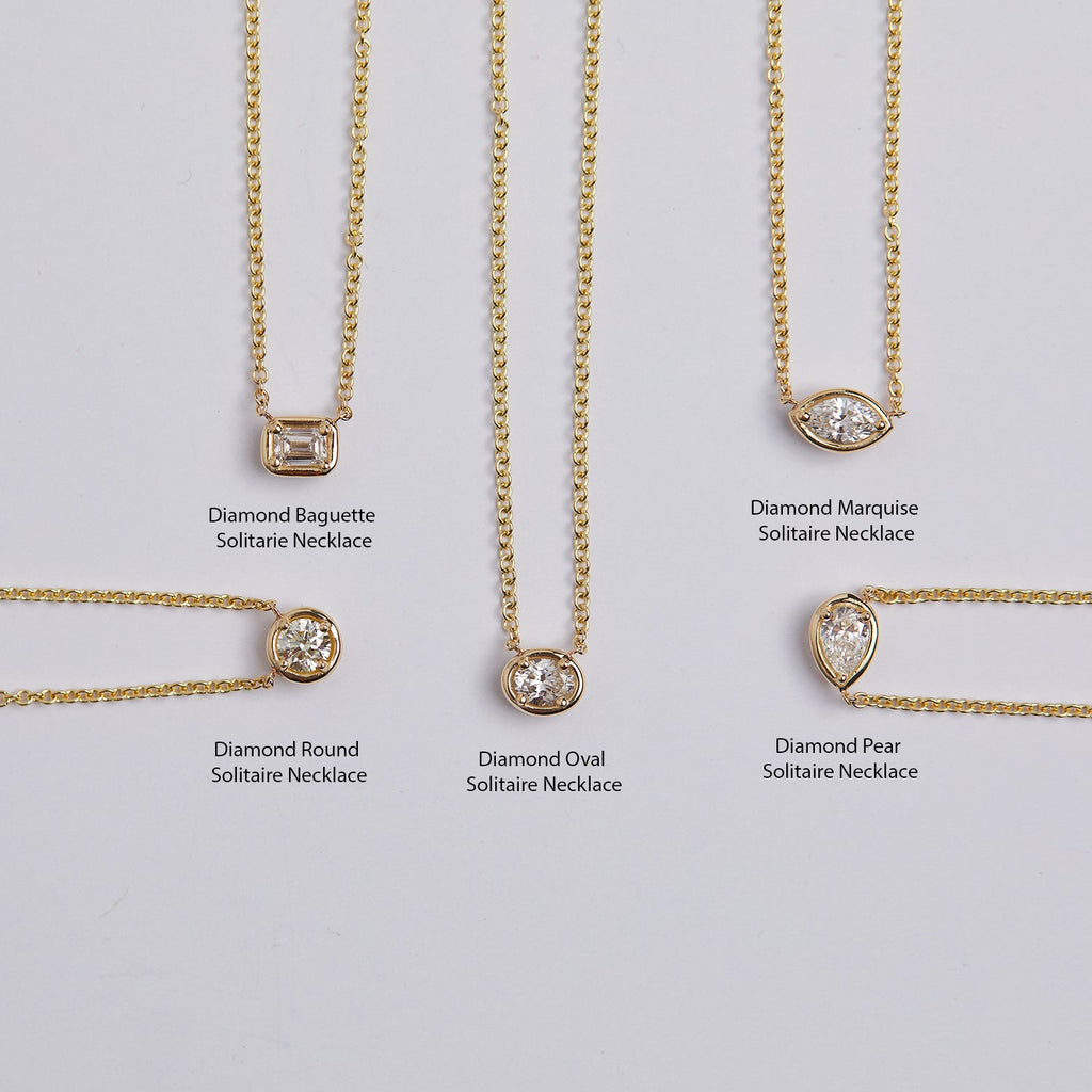 Oval Diamond Solitaire Necklace H211