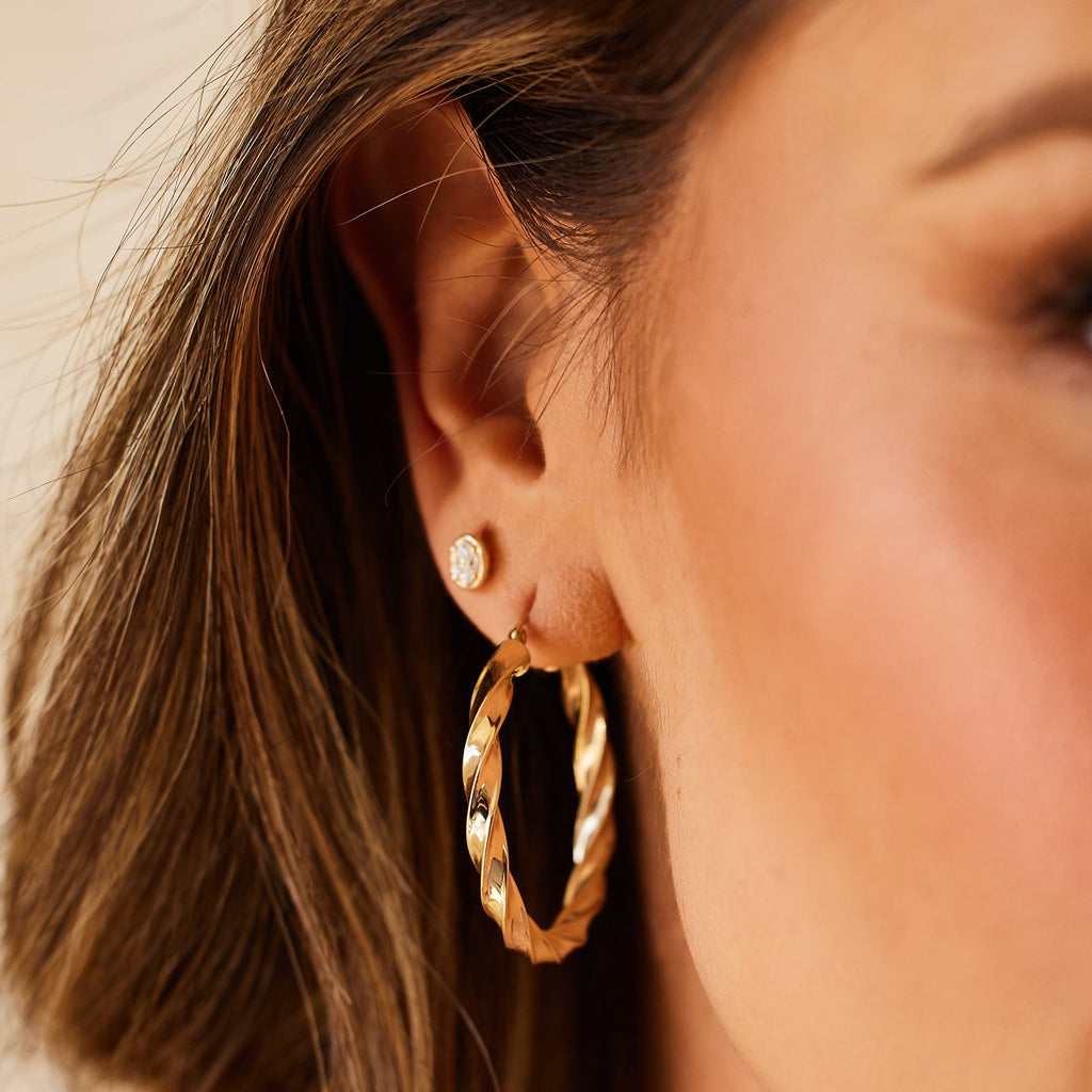 Large Twist Hoop Earrings B4352