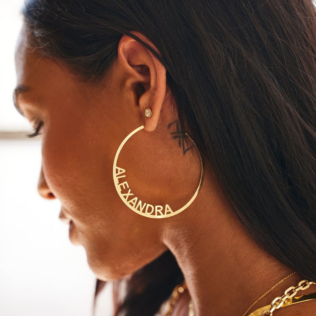 Large Custom Hoop Earrings B26713