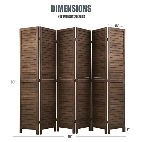 4 Panel 5.75FT Wooden Folding Room Divider R9421
