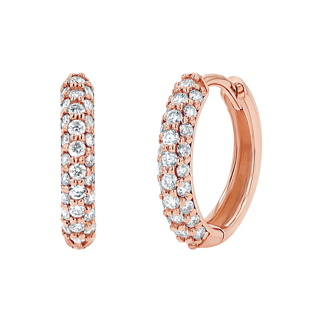 Three Row Diamond Huggies I243855