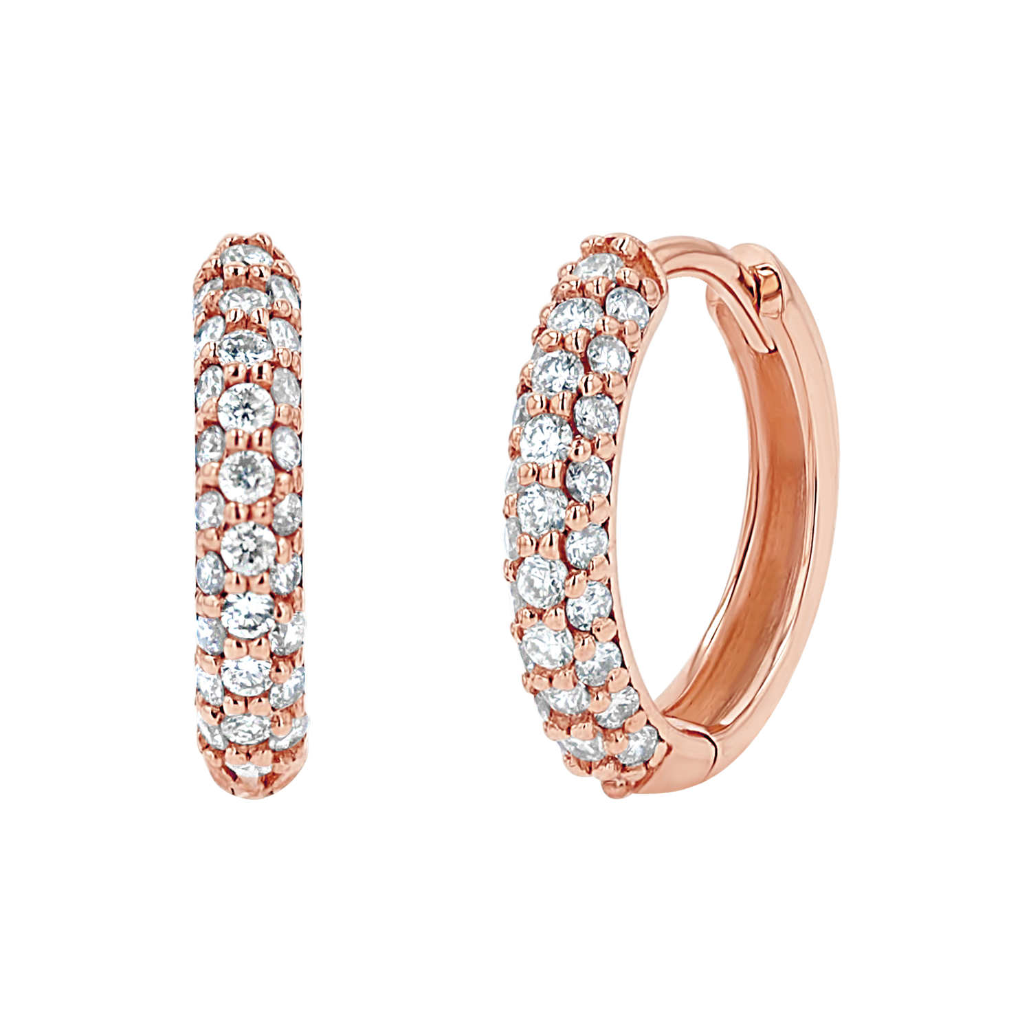Three Row Diamond Huggies I243855
