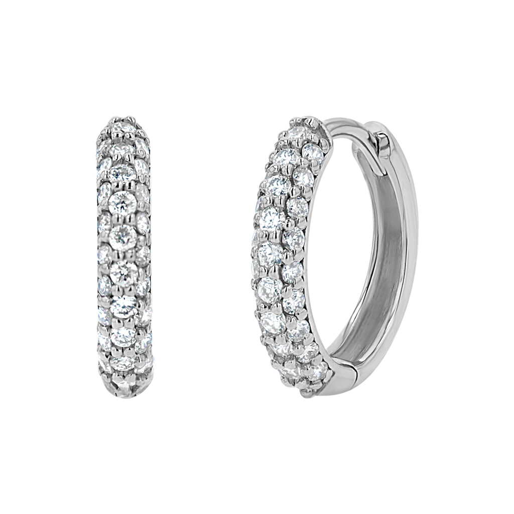 Three Row Diamond Huggies I243855