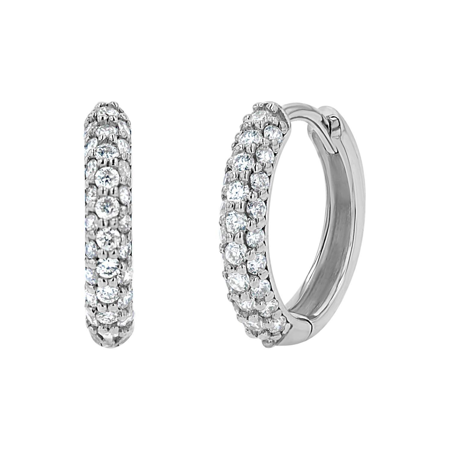 Three Row Diamond Huggies I243855