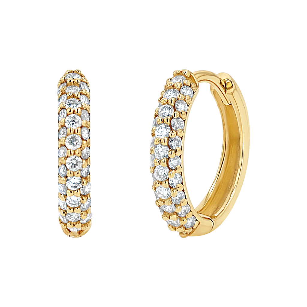 Three Row Diamond Huggies I243855