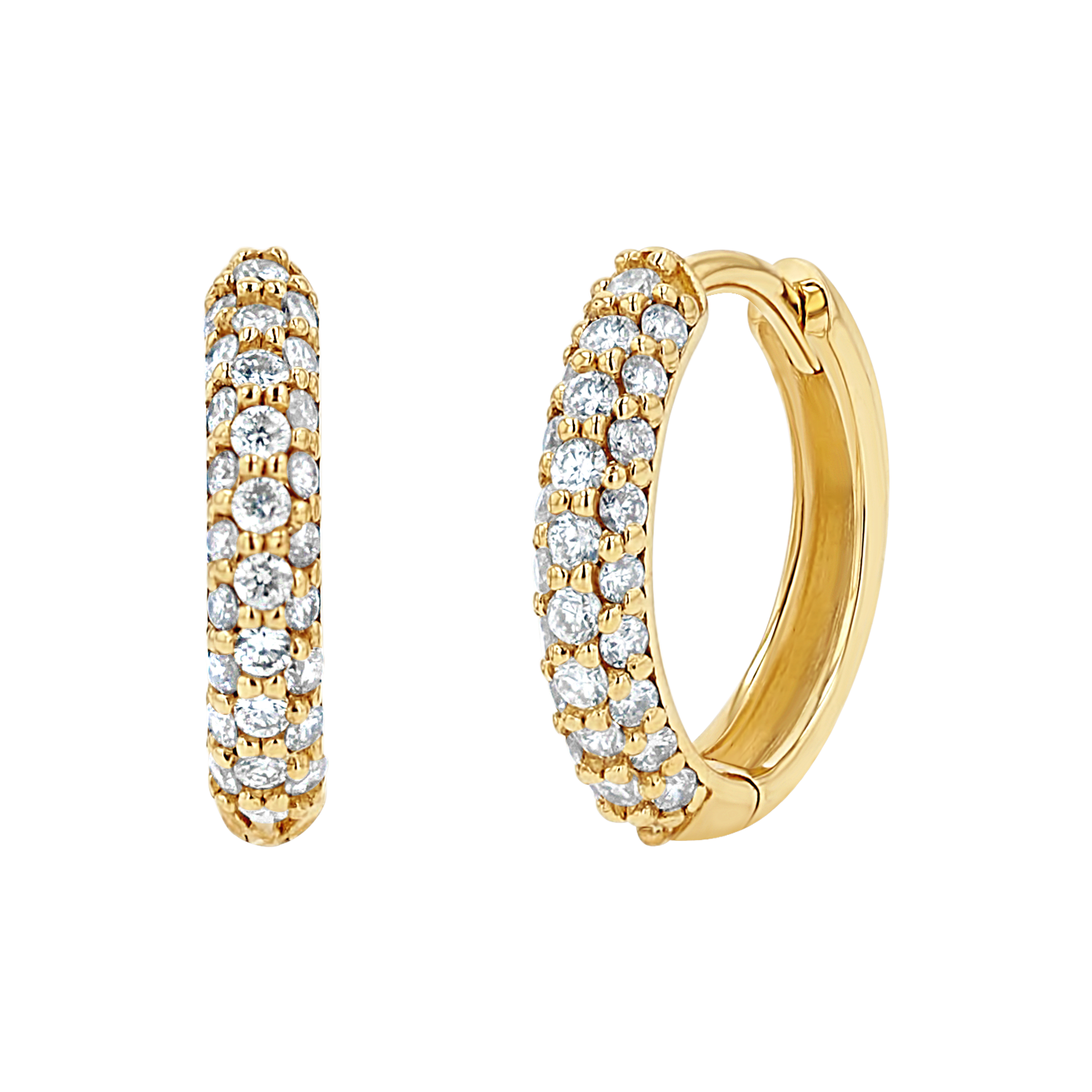 Three Row Diamond Huggies I243855