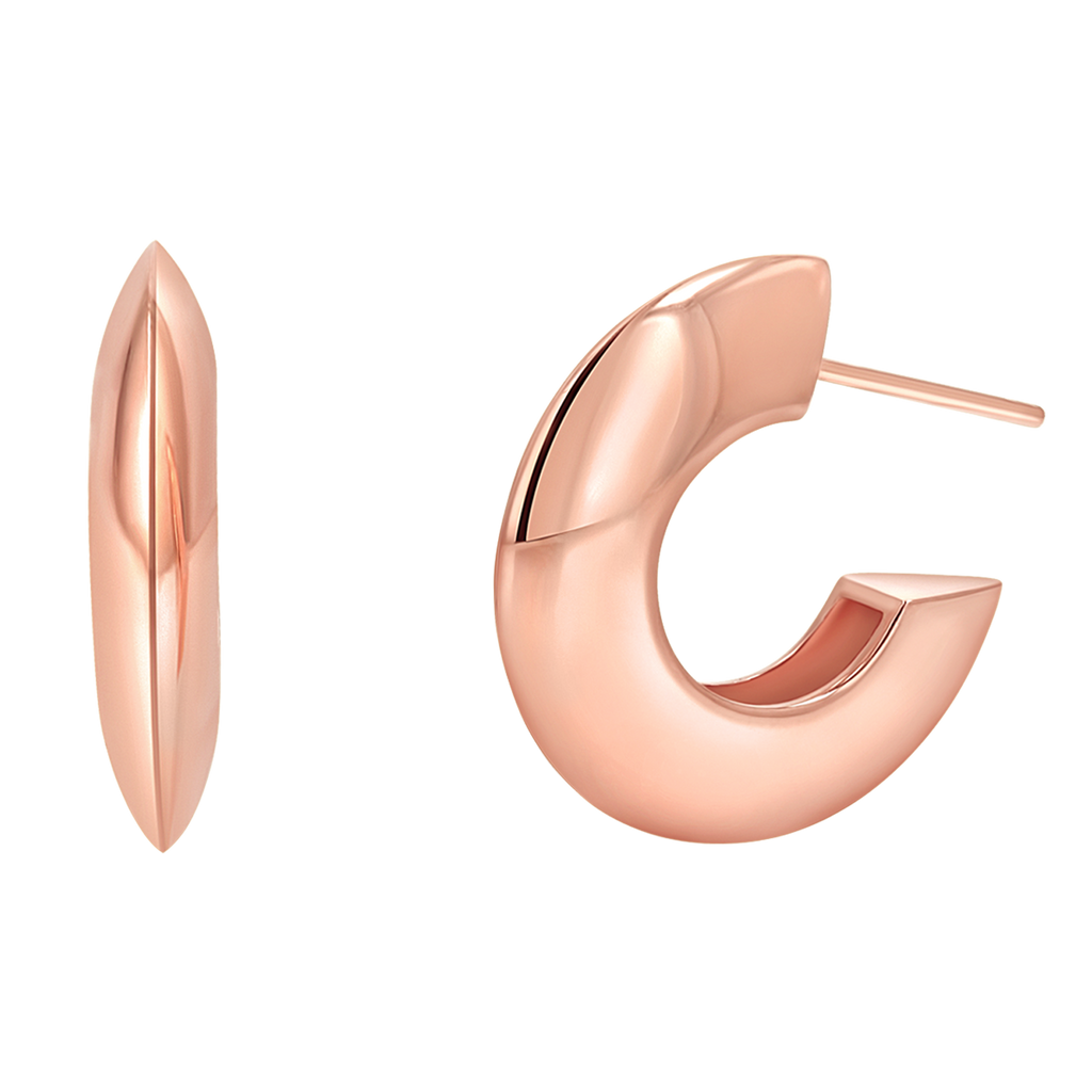 Crescent Dome Hoop Earrings Q286139