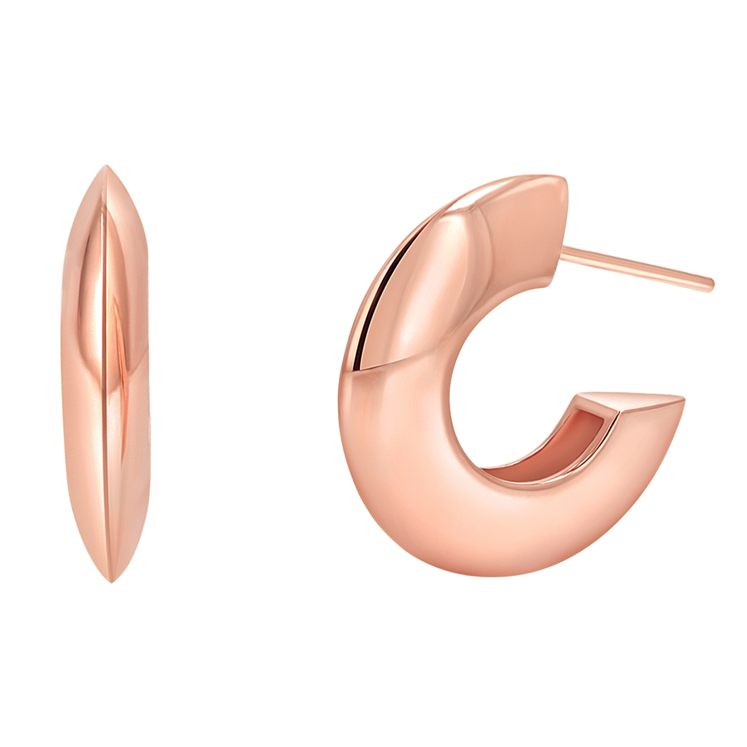 Crescent Dome Hoop Earrings Q286139