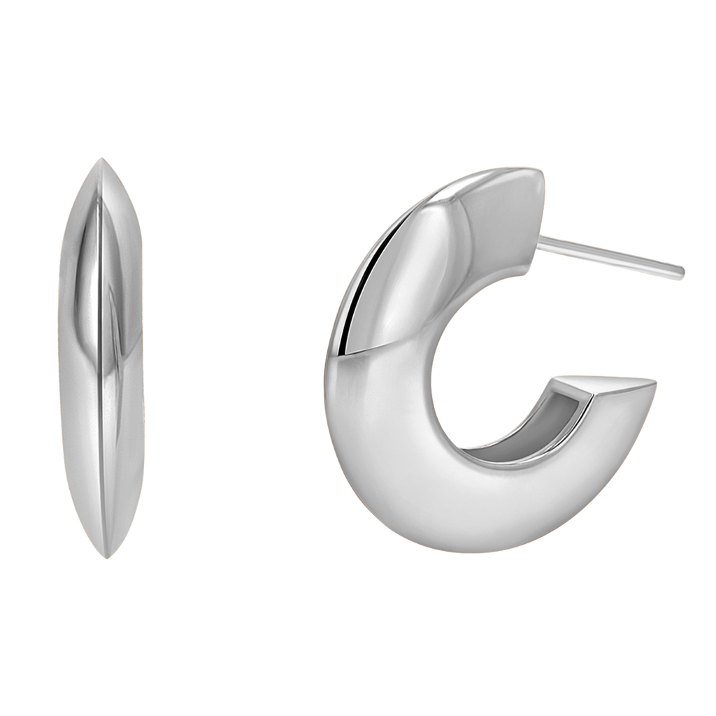 Crescent Dome Hoop Earrings Q286139