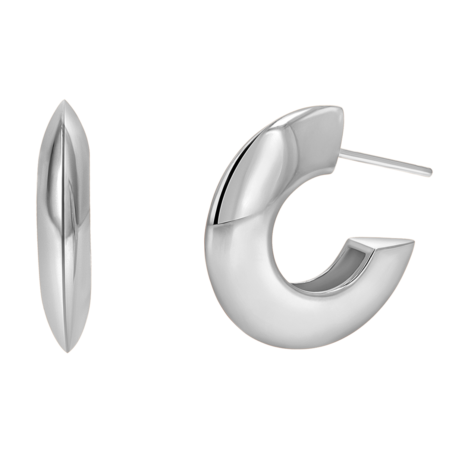 Crescent Dome Hoop Earrings Q286139