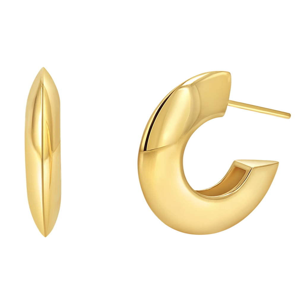 Crescent Dome Hoop Earrings Q286139