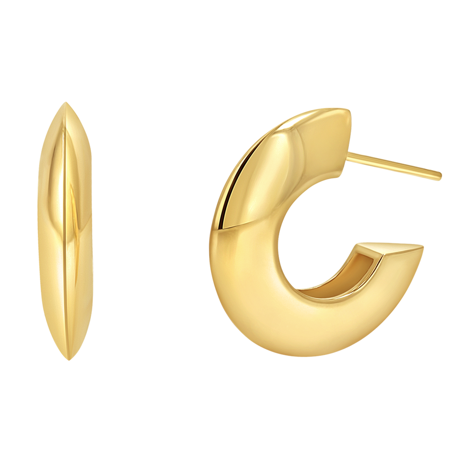 Crescent Dome Hoop Earrings Q286139