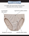 5 Pack Microfiber Hi-Cut Panties, Multicolor M6934