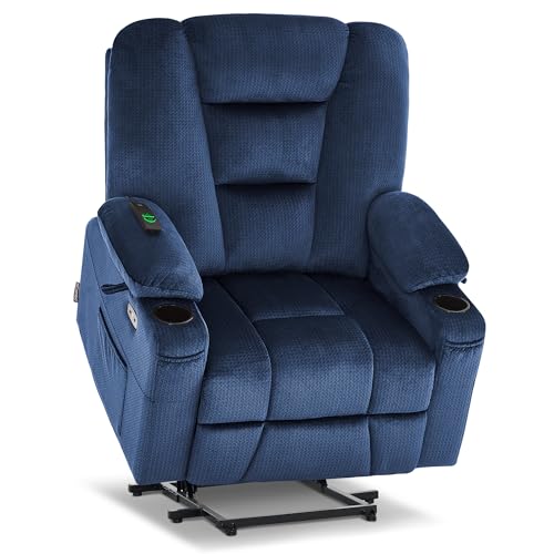 Small Power Lift Recliner Chair with Massage and Heat, Fabric, Brown Q215307