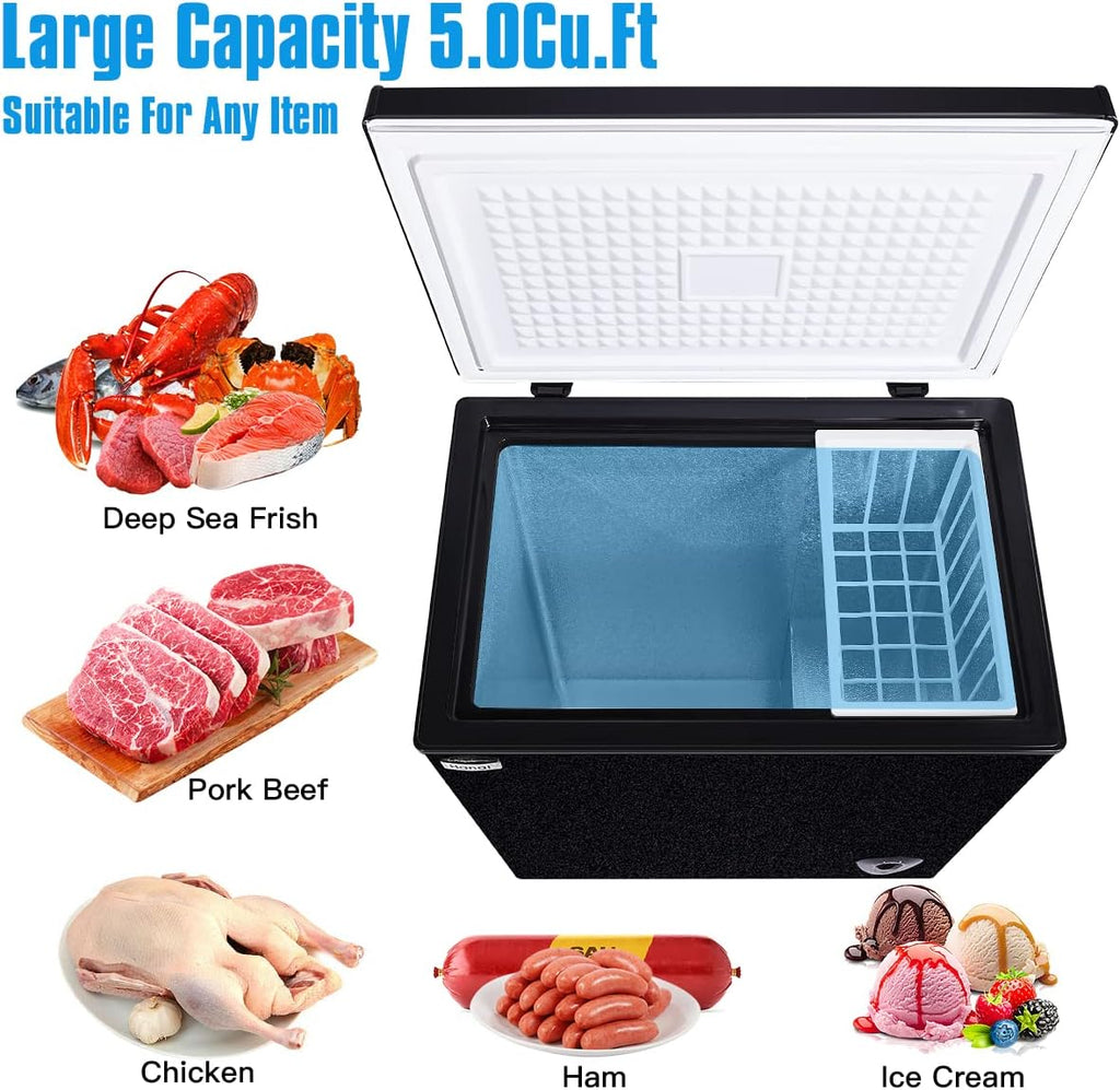 5.0 Cubic Top Open Door Chest Freezer with Removable Storage Basket M72870