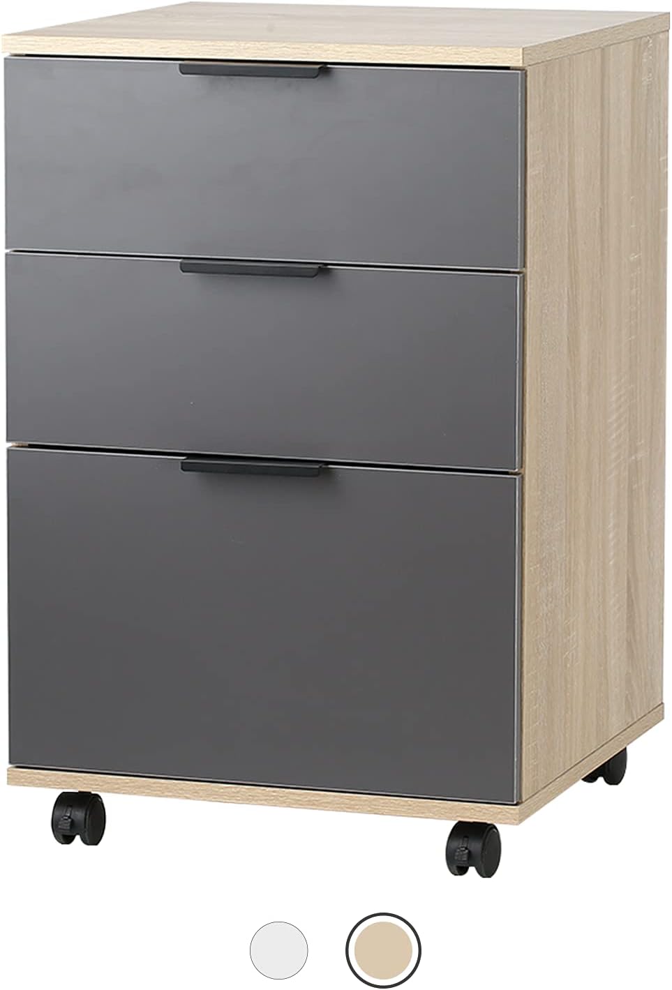 3 Drawer Rolling Wood File Cabinet with Wheels Z253459