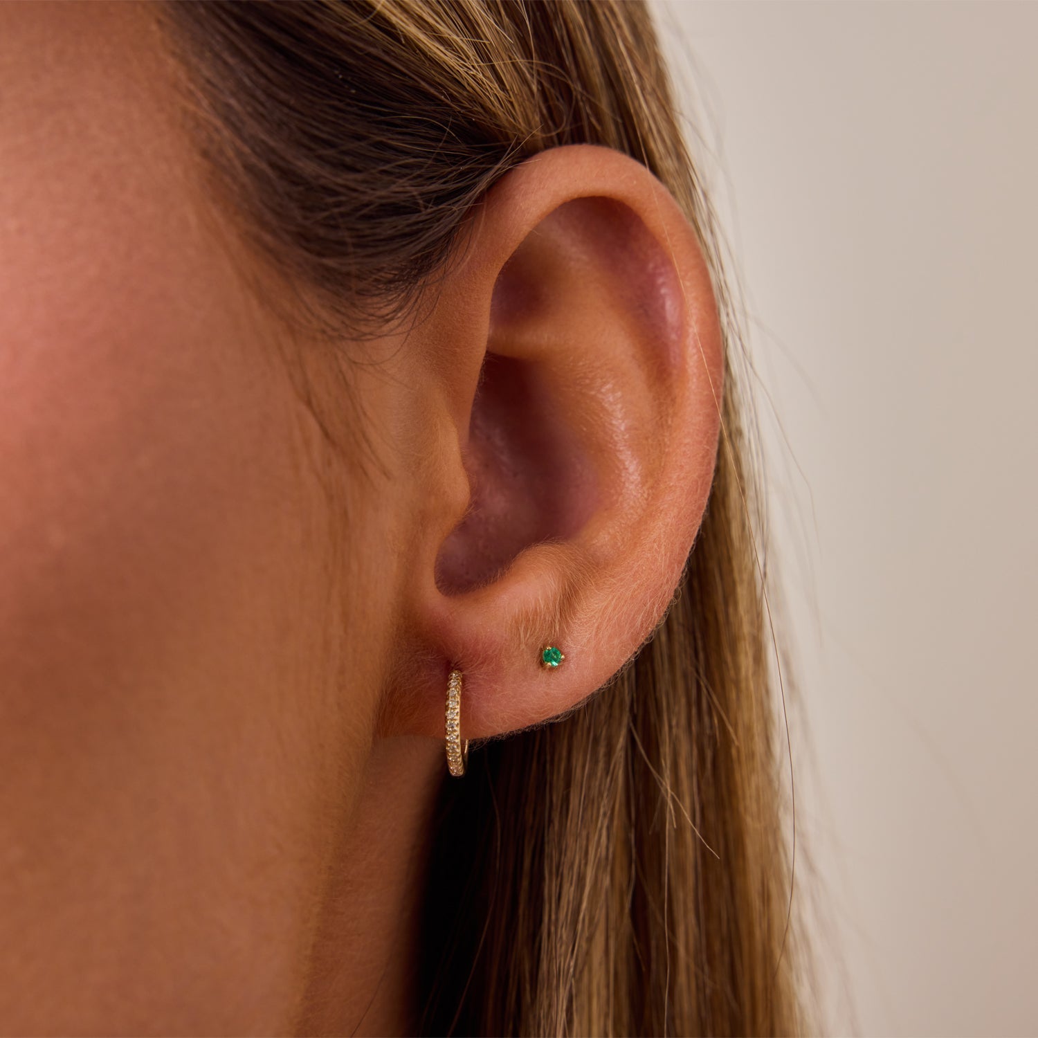 Diamond Huggie Hoop Earrings B213630