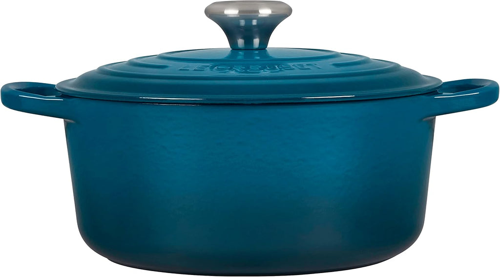 4.5 qt. Deep Teal Enameled Cast Iron Round Dutch Oven L994578