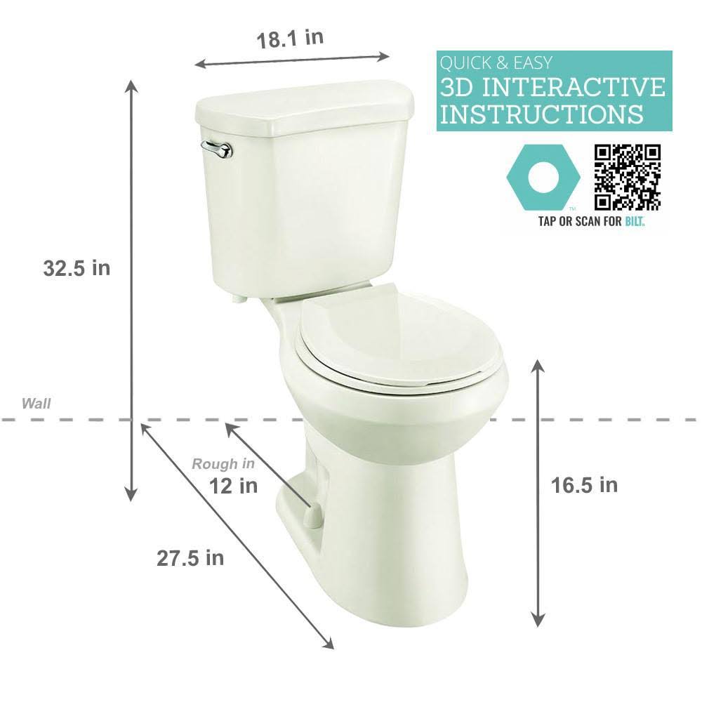 2-Piece 1.28 GPF Single Flush Round Toilet in Biscuit F4627