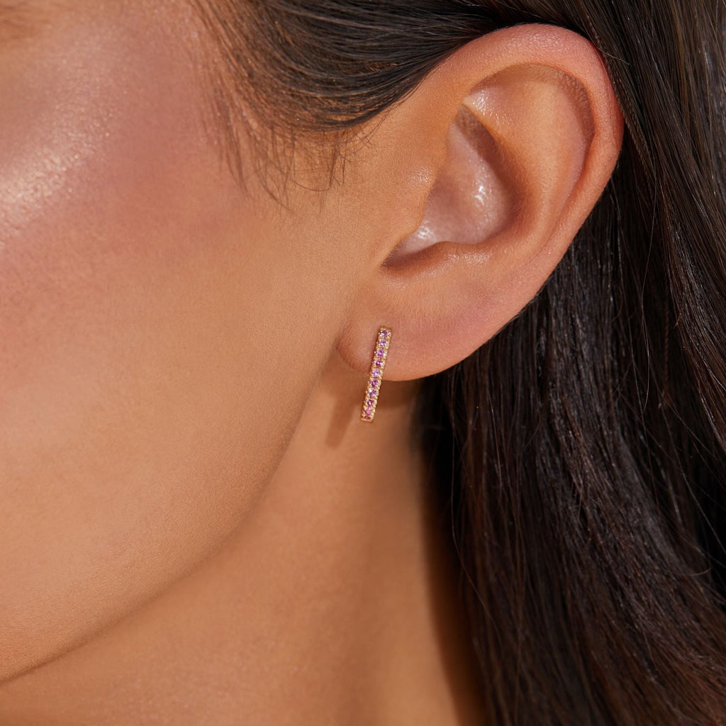 Paper Clip Huggie Earrings E5564
