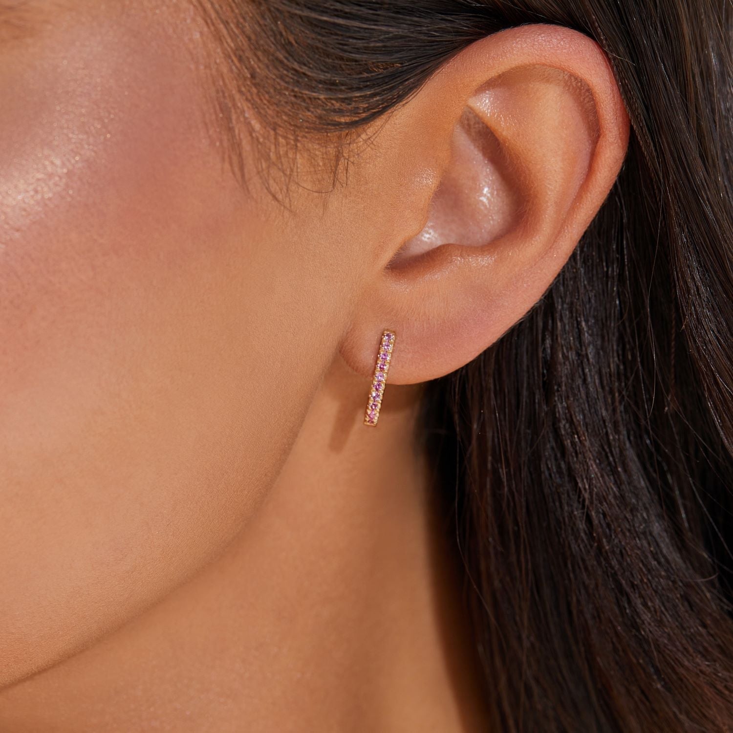 Paper Clip Huggie Earrings E5564