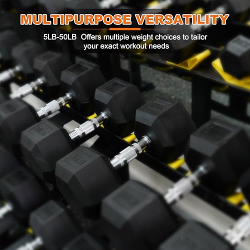 Set of 2 Anti-Slip Cast Iron Hex Dumbbell W248070