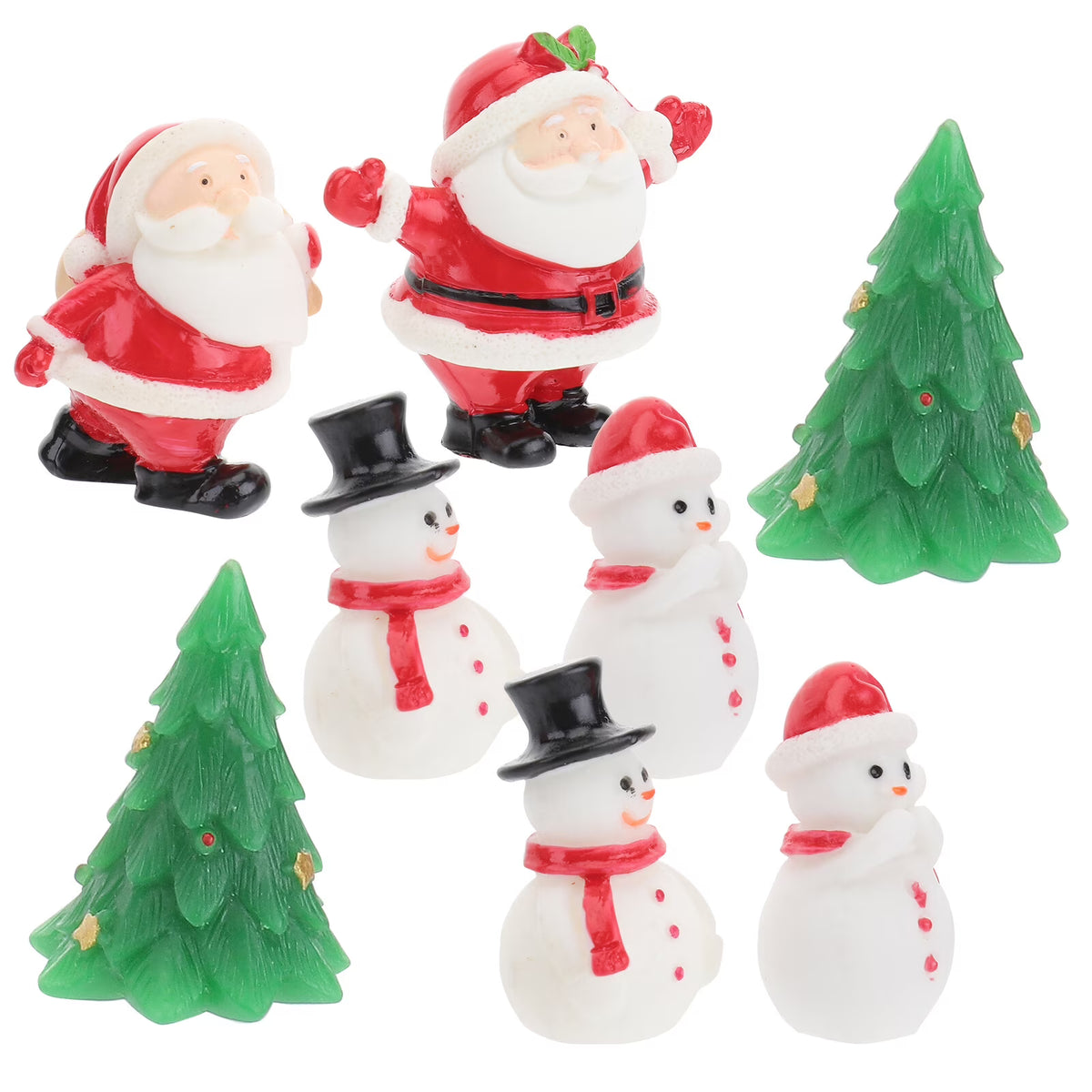 8pcs Mini Resin Snowman Elk Figurines P55601