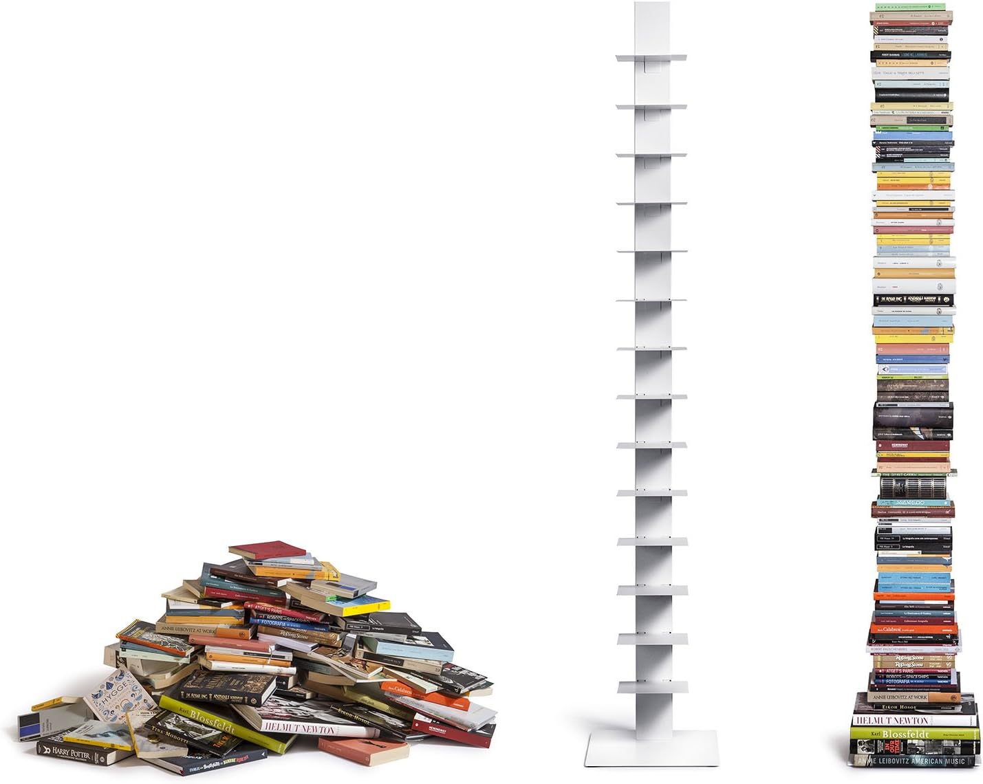 White 14 Shelves Bookcase G39041