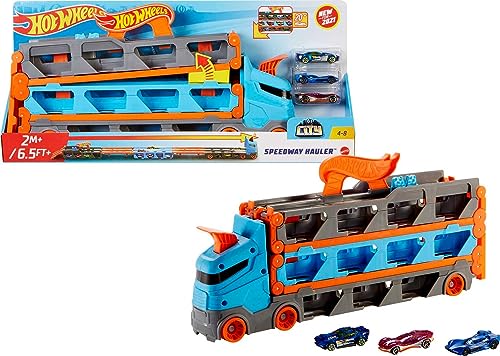 3 1:64 Scale Cars Storage Carrier with 6-Foot Drag Race Track L824968