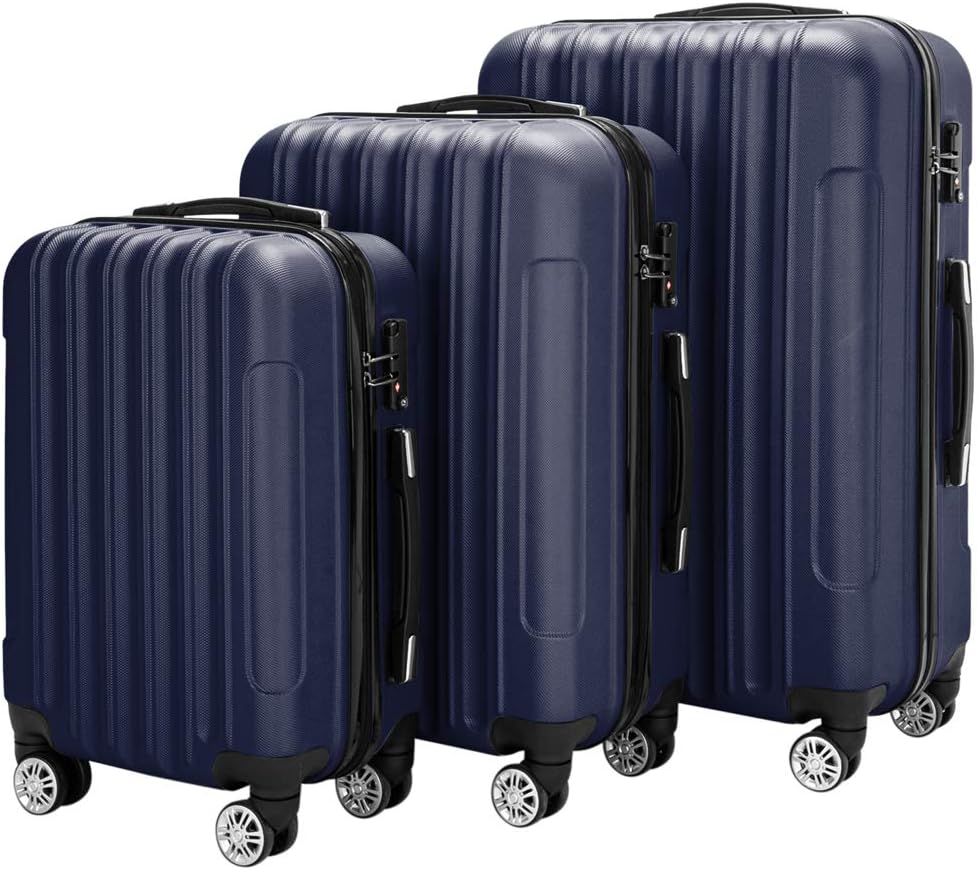 Navy Blue Hardshell Spinner Wheel Luggage 3 Piece Set X449847