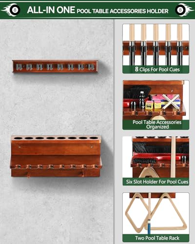 Hardwood Pool Cue Rack for 6 Cues O400330