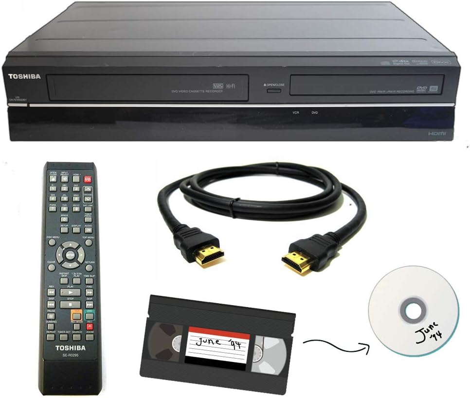 VHS to DVD Recorder VCR Combo with Remote, HDMI D7609