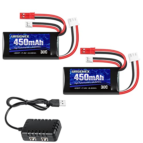 7.4V 450mAh Rechargeable Lipo Battery with JST & PH2.0 Plug X1521