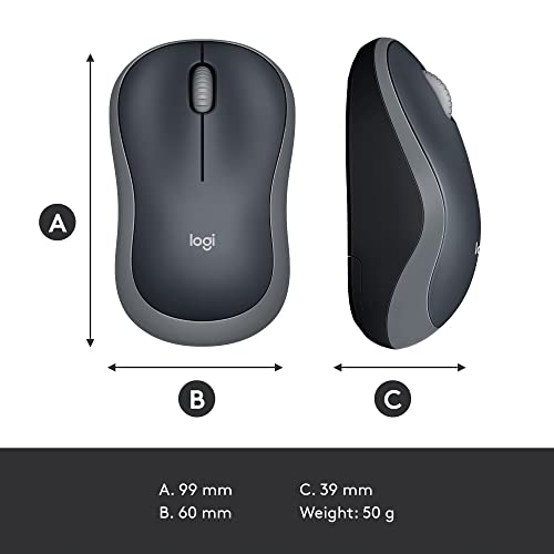 Wireless Mouse with USB Receiver - Swift Grey V31639