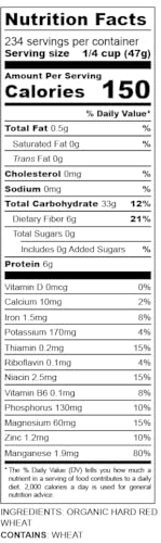 Organic Hard Red Wheat Berries - 3lbs L56335