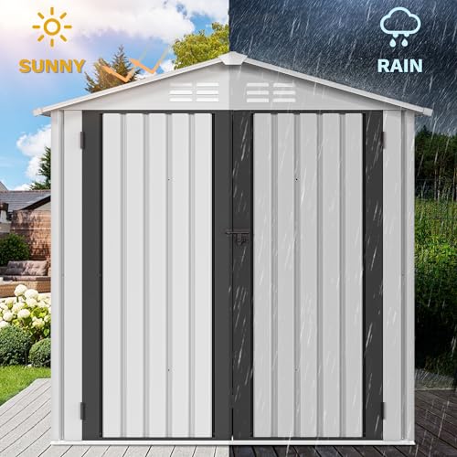 6x4ft Dark Gray Metal Storage Shed P978