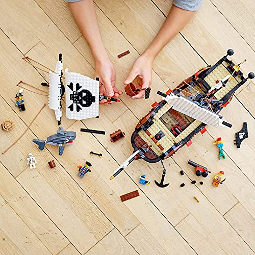 LEGO Creator 3 in 1 Pirate Ship Building Set, 4 Minifigures, Shark Toy, Ages 9+ N810