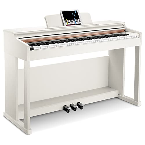 White Weighted Action Digital Piano with Furniture Stand G944