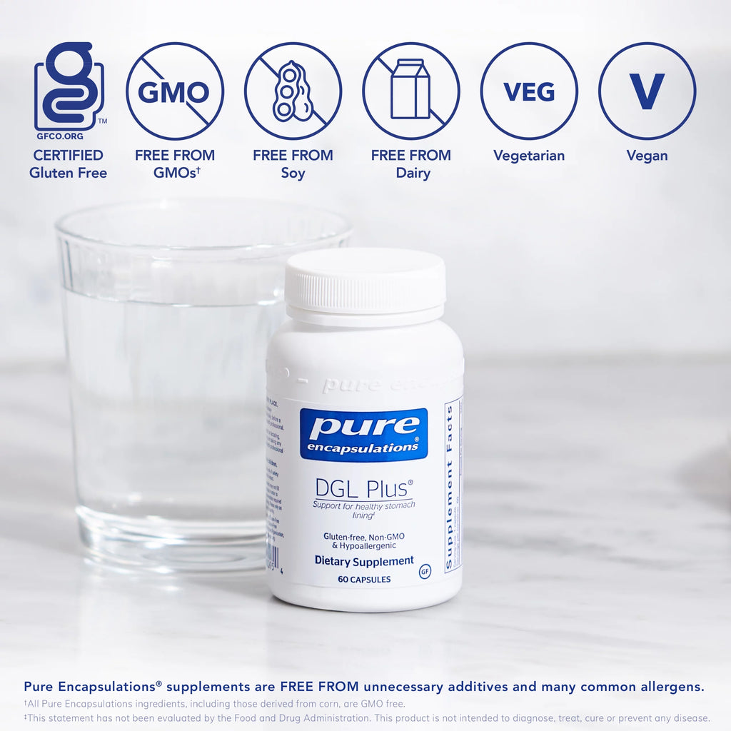 DGL Plus Deglycyrrhizinated Licorice Supplement 60 Capsules N600794
