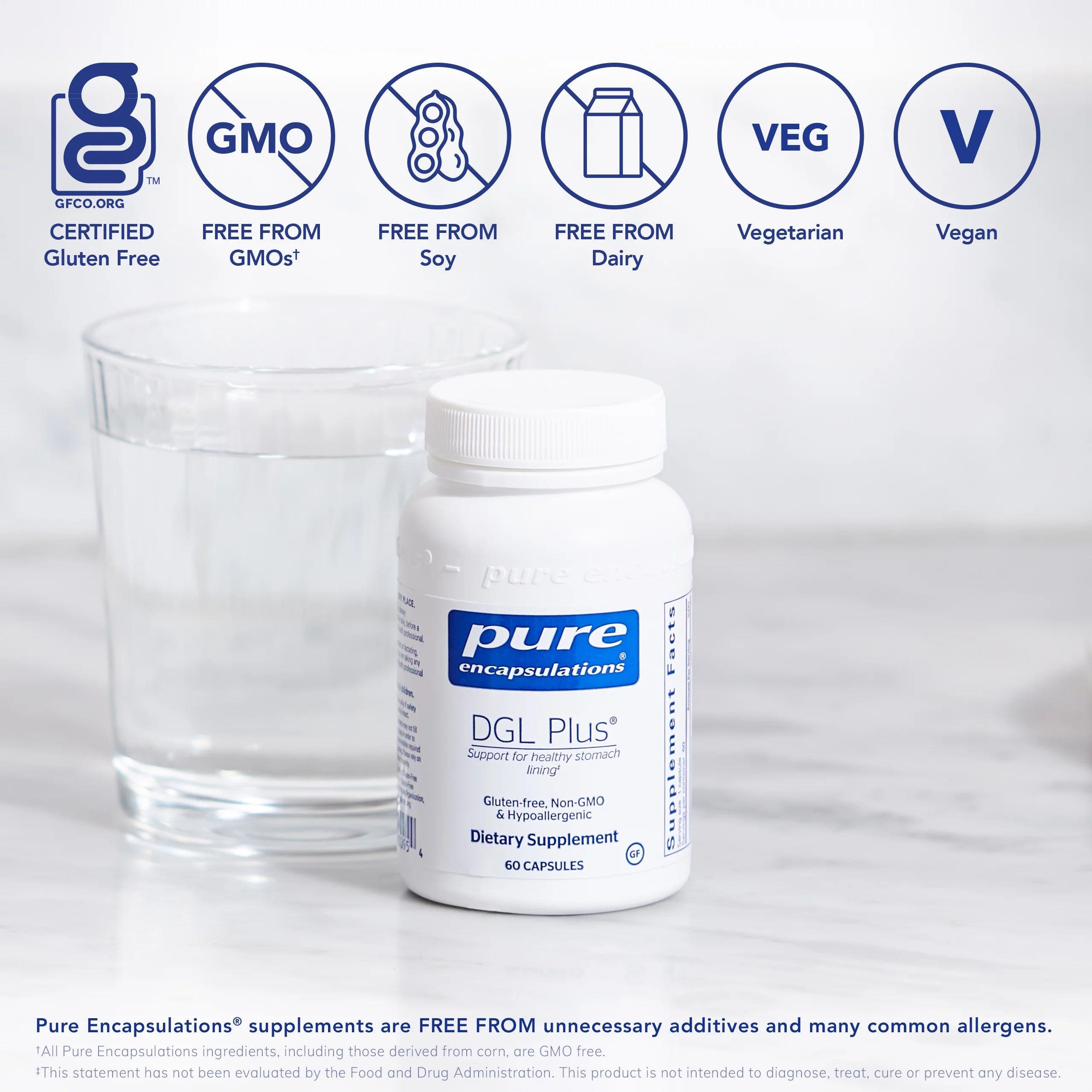 DGL Plus Deglycyrrhizinated Licorice Supplement 60 Capsules N600794